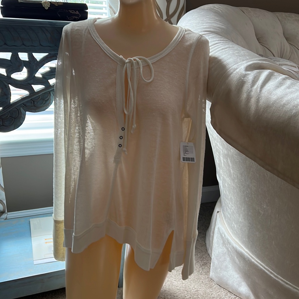 Nwt White Free People Sheer Top Size Xs